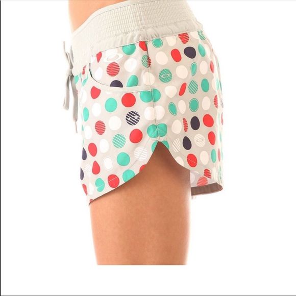 Oakley Women's Polka Dot Shorts - White, Red, Blue - Picture 2 of 8